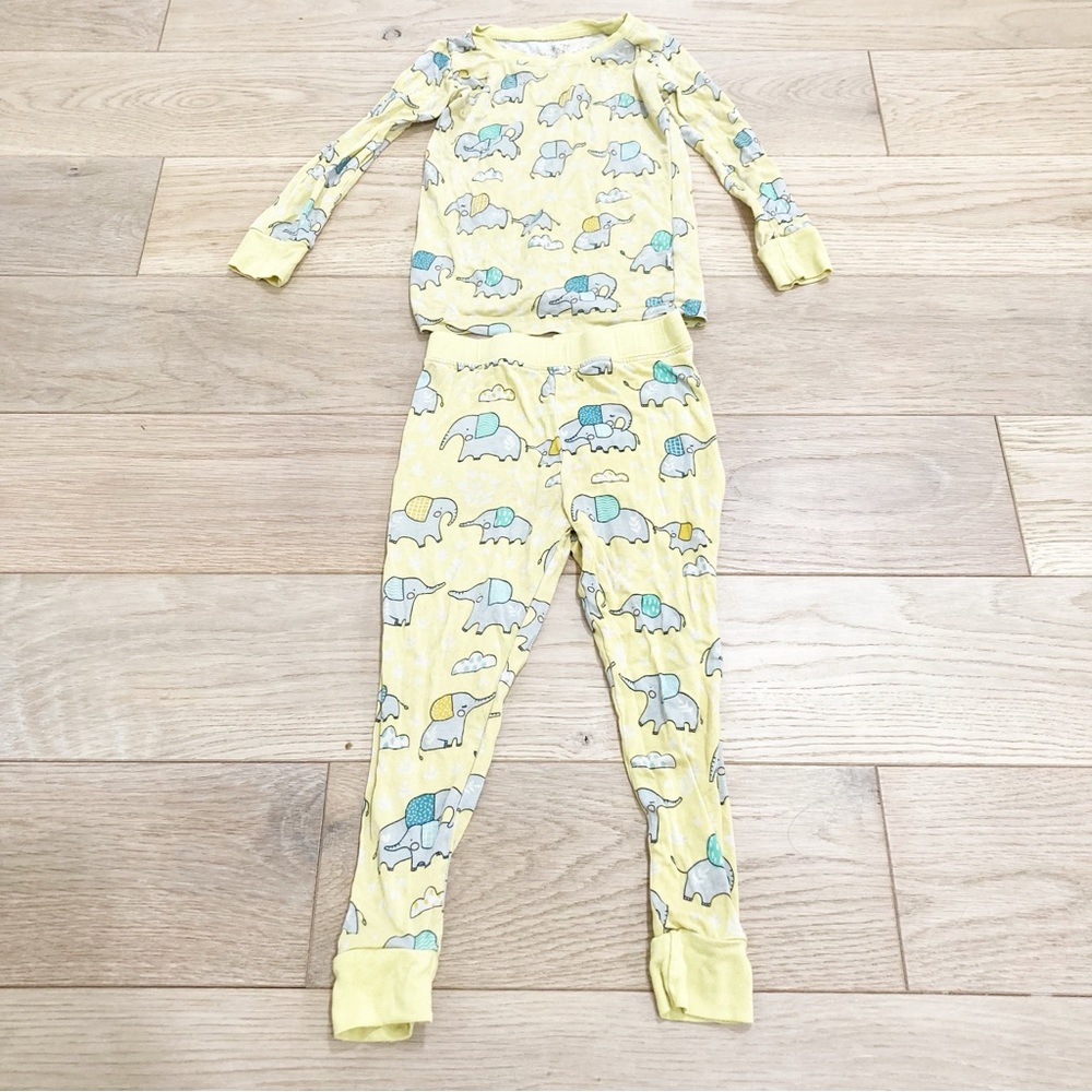Little Sleepies Yellow Elephant Print Pajama Set